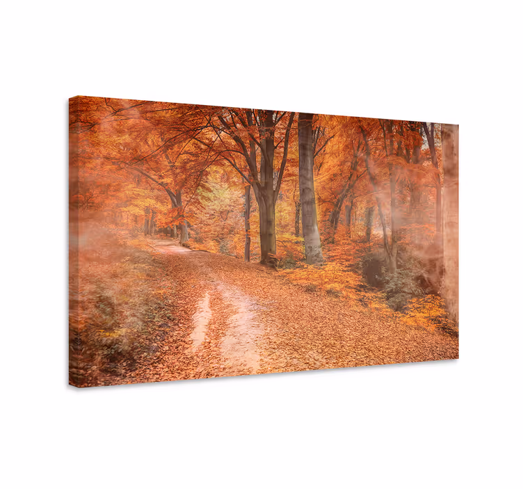 Dipinto di paesaggio sentiero d'autunno serene - TenStickers