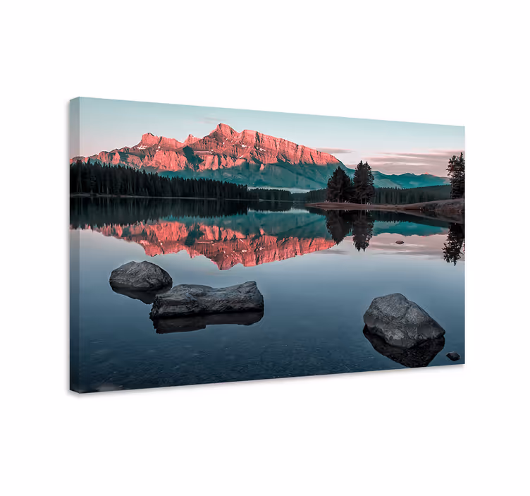 Dipinto di paesaggio riflessioni montane sereni - TenStickers