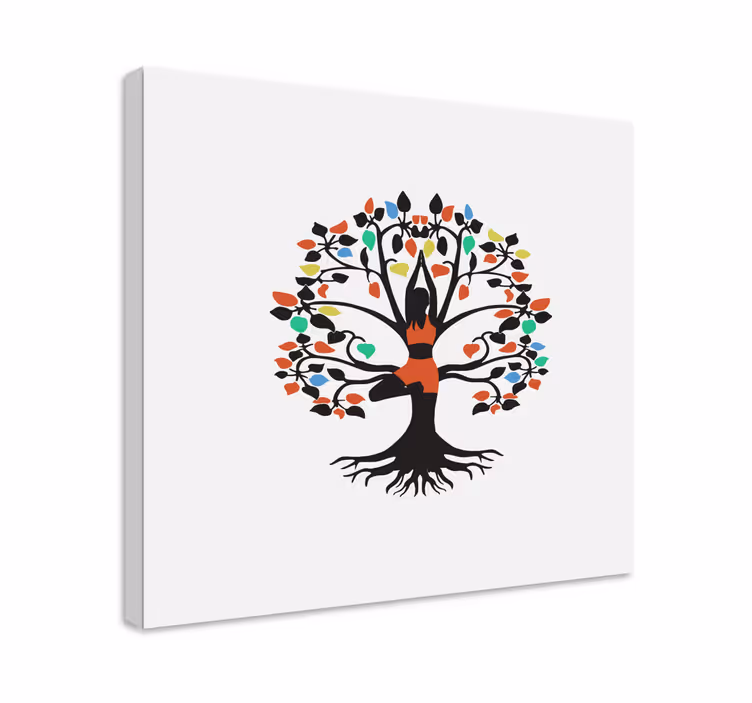 Dipinto con fiori e piante essenza arborea della vita - TenStickers