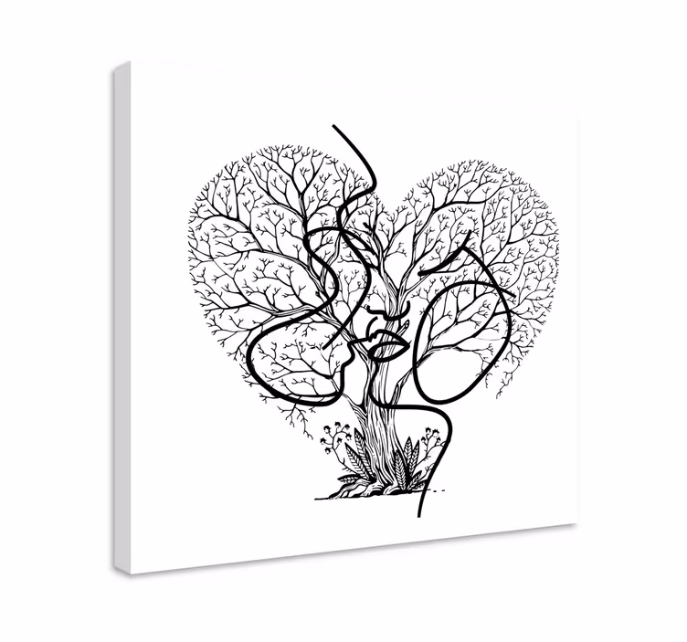 Dipinto alberi alberi a forma di cuore - TenStickers