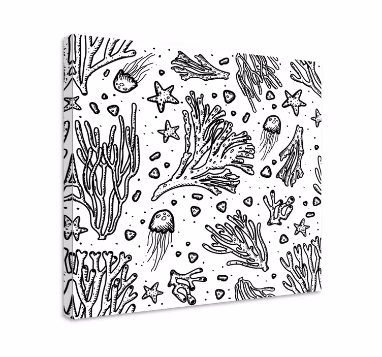 Dipinto con marinaio vita della barriera corallina - TenStickers