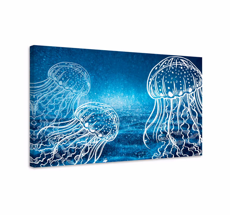 Dipinto con marinaio vita marina delle meduse - TenStickers