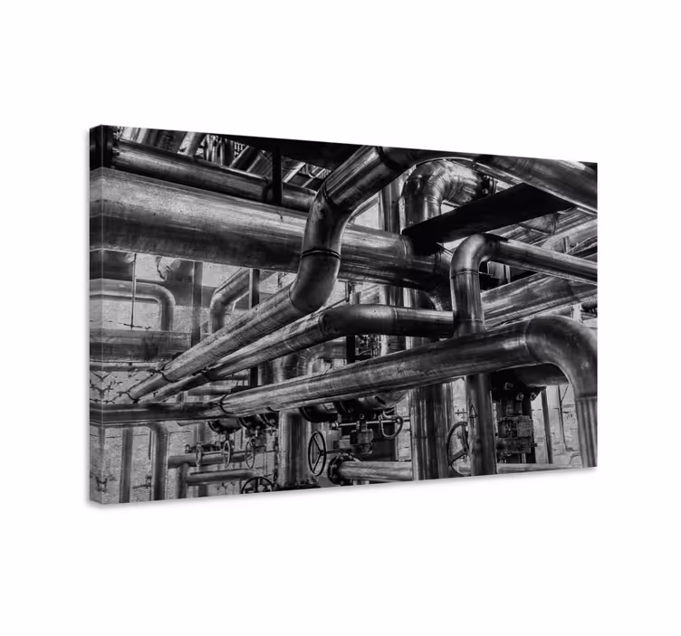 Cornice quadro ornamentale rete di tubi industriali - TenStickers
