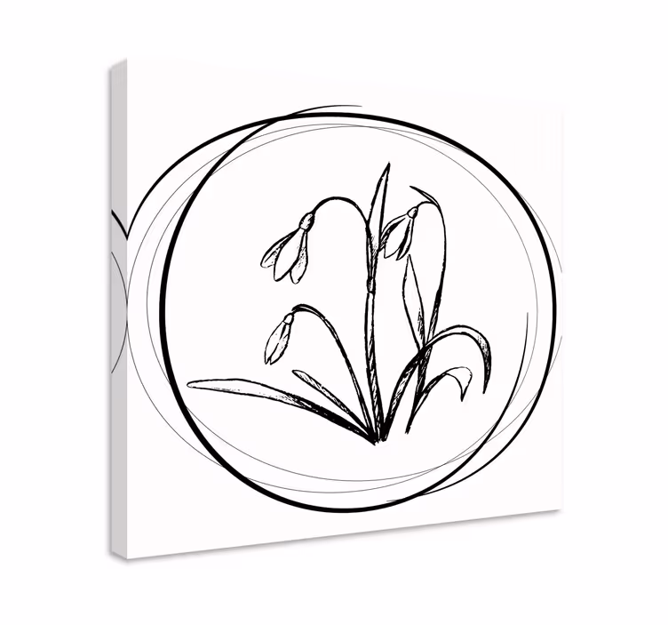 Dipinto con fiori e piante ghiaccio di galanthus - TenStickers