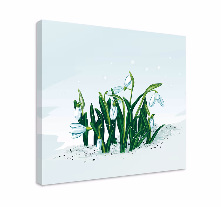 Dipinto con fiori e piante ghiaccio fiorito - TenStickers