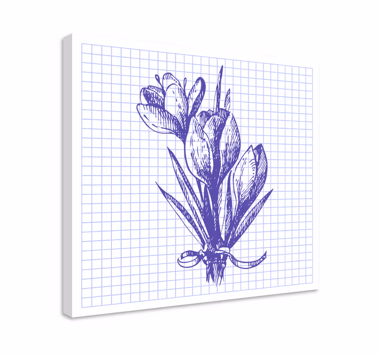 Dipinto con fiori e piante composizione floreale vivace - TenStickers