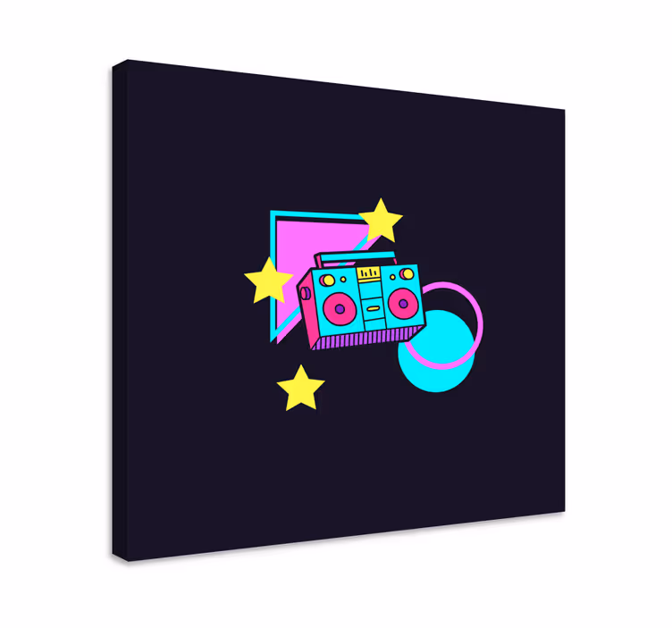 Dipinto musicale cassa boom retrò - TenStickers