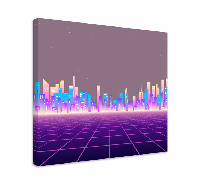 Dipinto città e paesi paesaggio urbano sofisticato - TenStickers