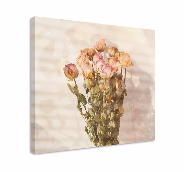 Dipinto con fiori e piante mazzo di rose - TenStickers