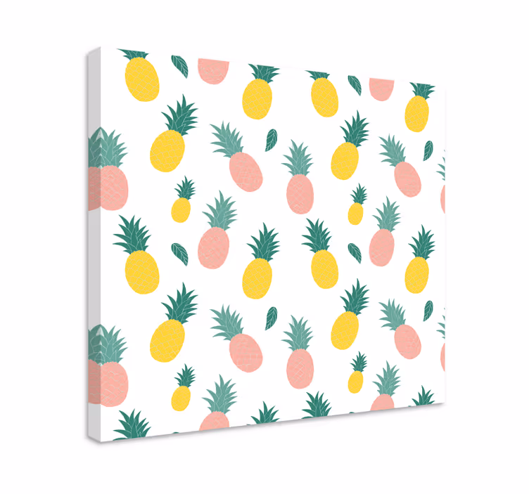 Dipinto con frutta e natura morta motivo ananas tropicale - TenStickers