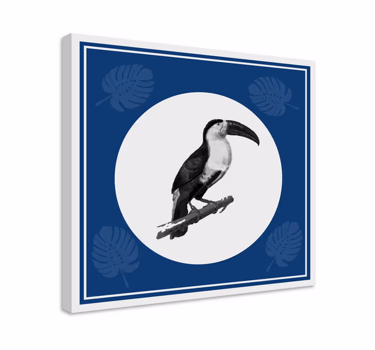 Dipinto con uccelli tucano su ramo - TenStickers
