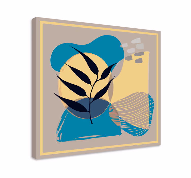 Cornice quadro ornamentale forme foglia astratte - TenStickers