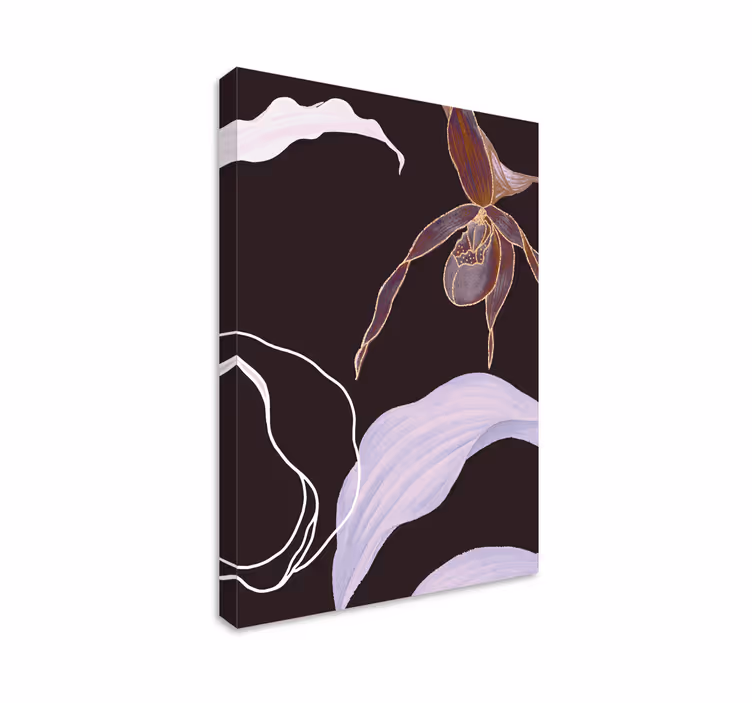 Dipinto con fiori e piante eleganza floreale orchidea - TenStickers