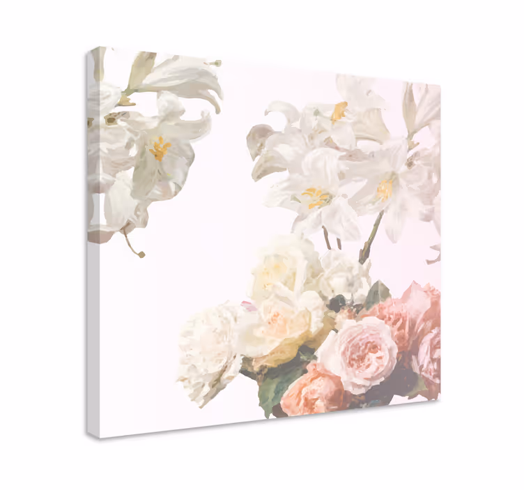 Dipinto con fiori e piante composizione di fiori delicati - TenStickers