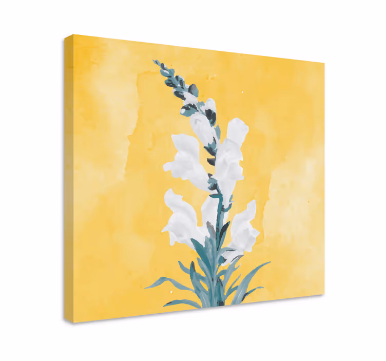 Dipinto con fiori e piante fiori bianchi sottili - TenStickers