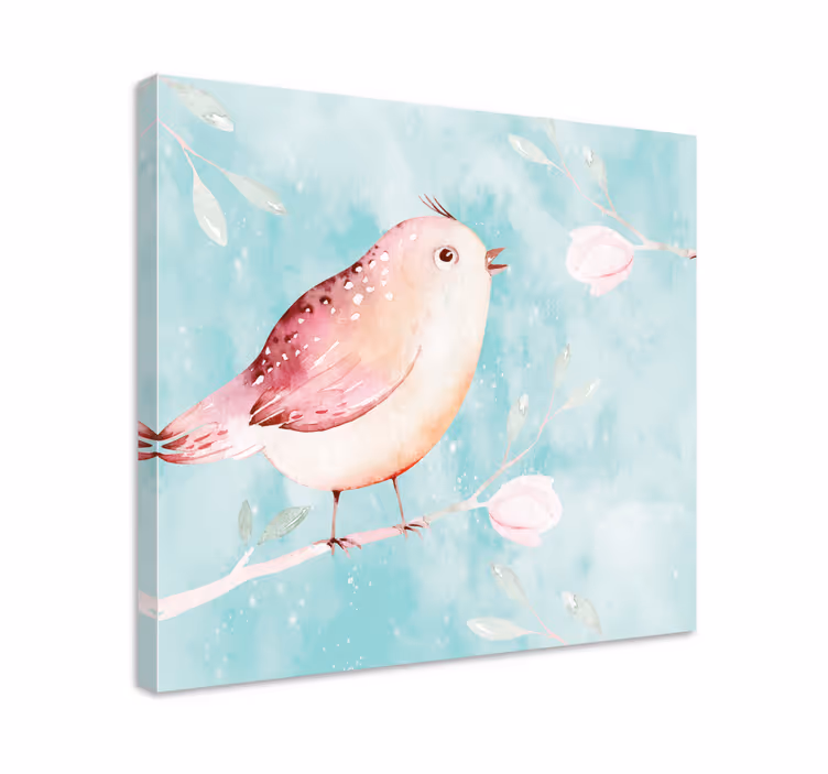Dipinto con uccelli uccello che canta - TenStickers