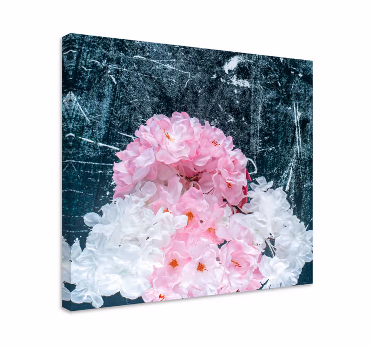 Dipinto con fiori e piante composizione floreale rosa - TenStickers