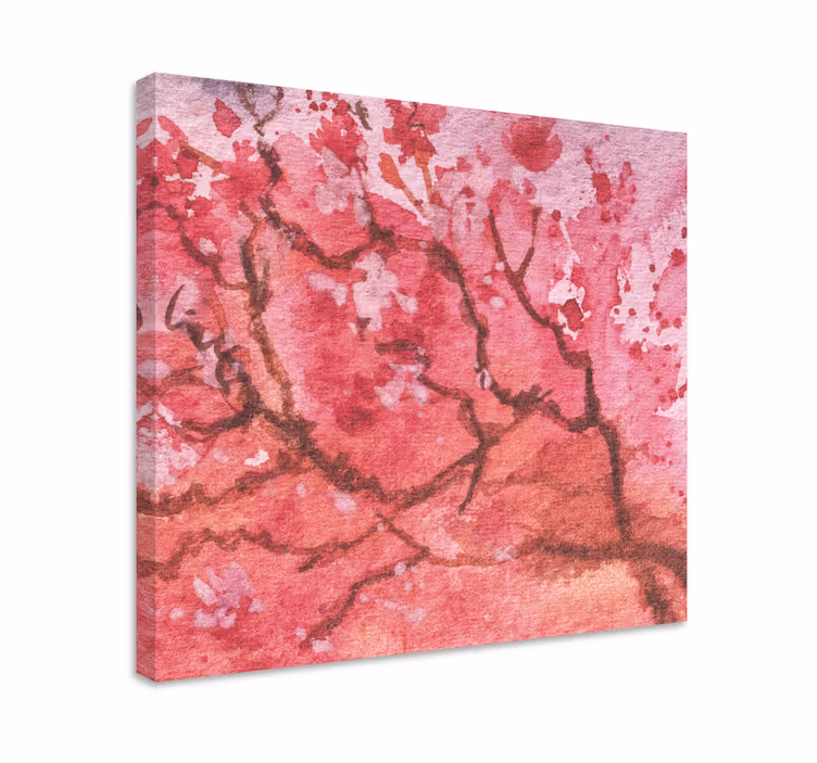 Dipinto con fiori e piante rami di sakura - TenStickers