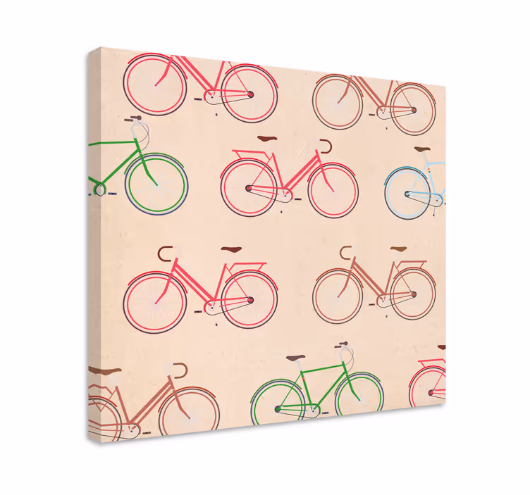 Quadri sportivi motivi di biciclette colorati - TenStickers