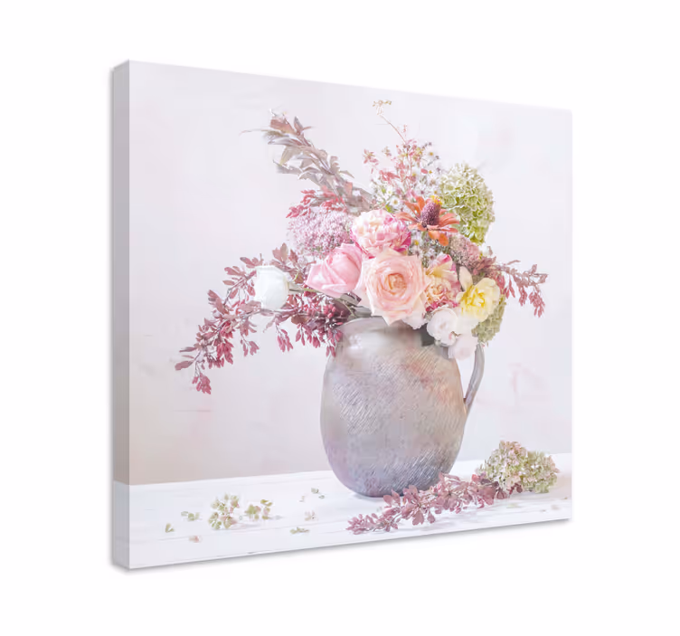 Dipinto con fiori e piante composizione botanica grazia - TenStickers