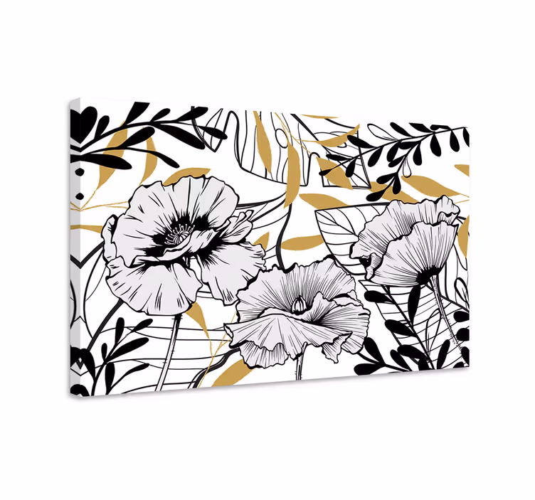 Dipinto con fiori e piante composizione di fiori eleganti - TenStickers