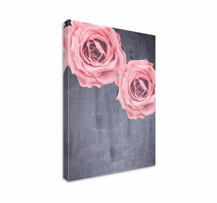 Dipinto con fiori e piante bouquet di rose rosa - TenStickers