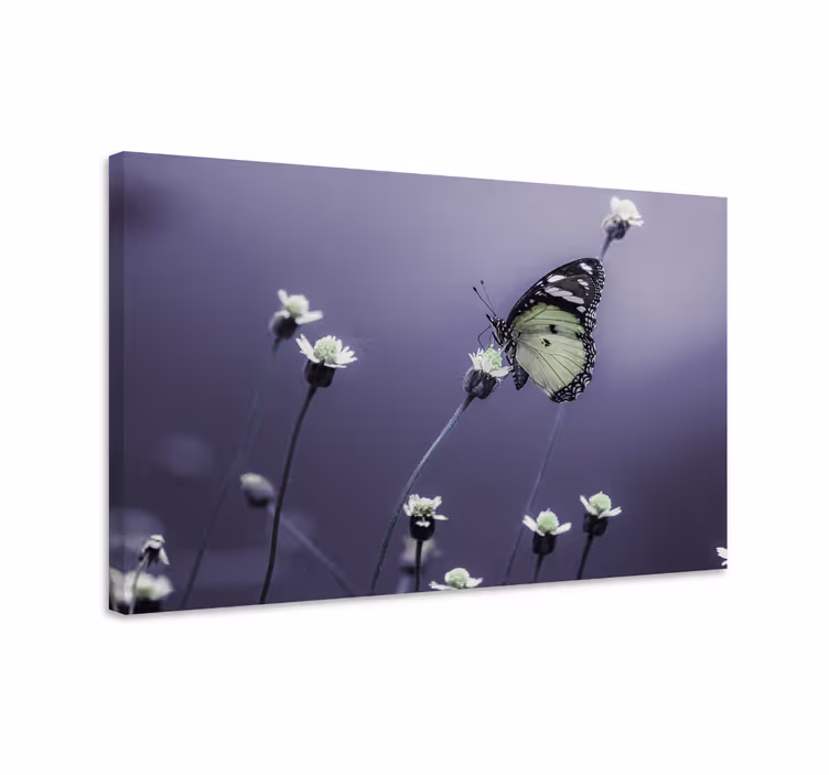 Dipinto con farfalle farfalla tra i fiori - TenStickers