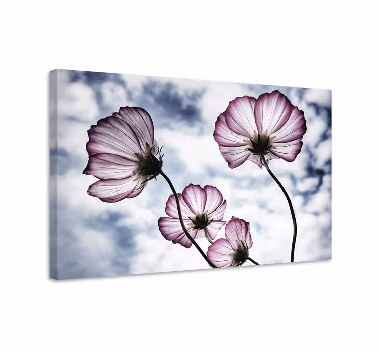 Dipinto con fiori e piante in silhouette - TenStickers