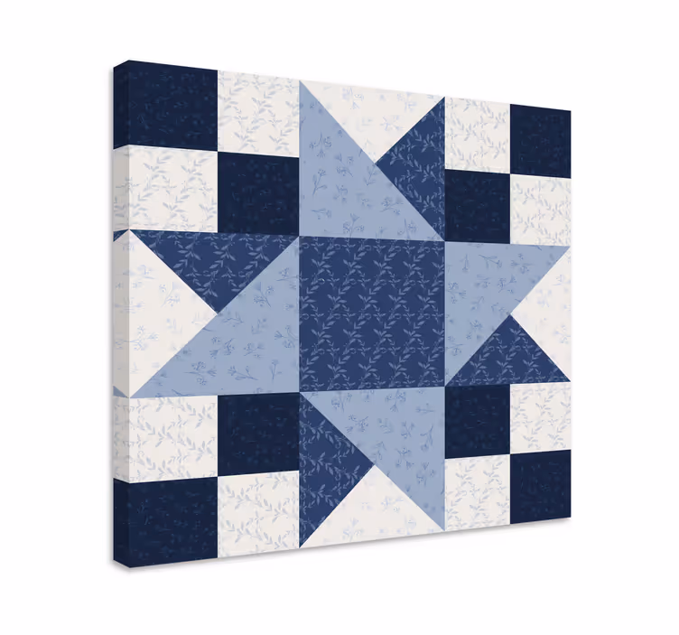 Cornice quadro ornamentale design patchwork stelle - TenStickers