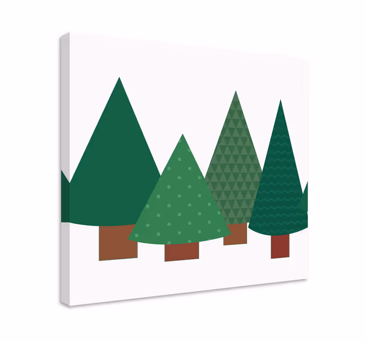 Dipinto alberi alberi verdi stilizzati - TenStickers