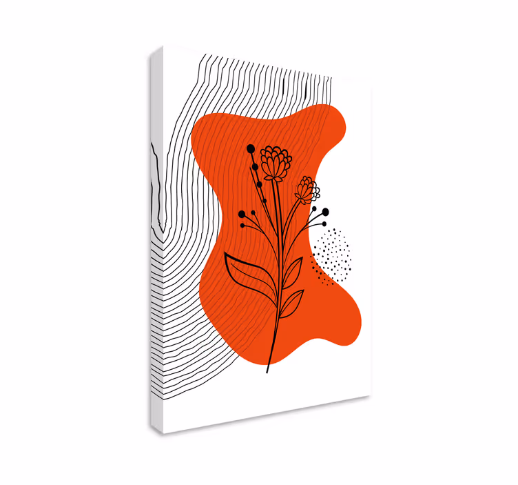 Dipinto con fiori sagoma floreale astratta - TenStickers