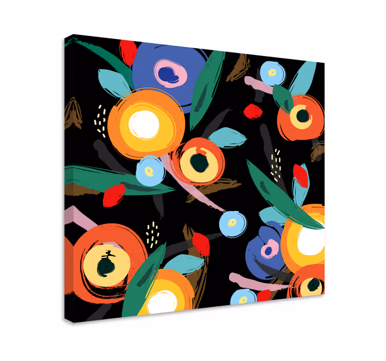 Dipinto con fiori e piante motivo botanico vivace - TenStickers