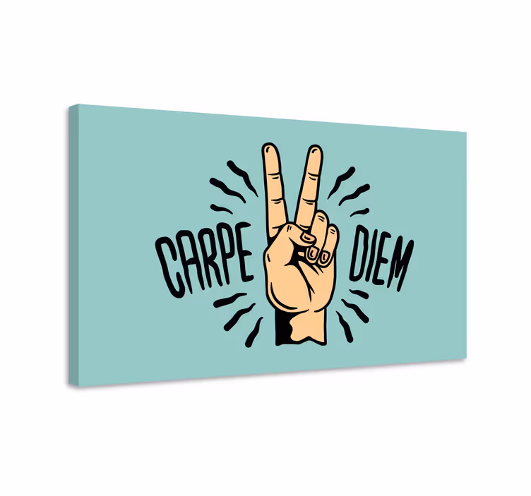 Dipinto con frase gesto della mano carpe diem - TenStickers