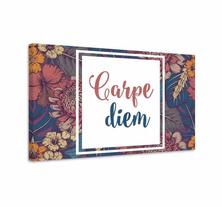 Dipinto con frase carpe diem motivo - TenStickers