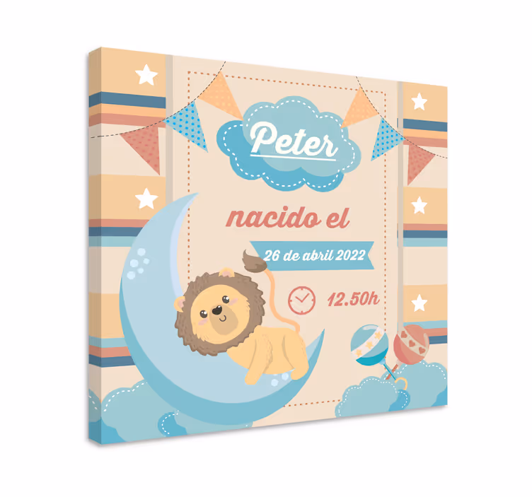 Quadri cameretta neonato celebrazione della luna leone - TenStickers
