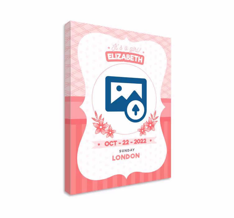 Quadri cameretta neonato annuncio rosa personalizzato - TenStickers