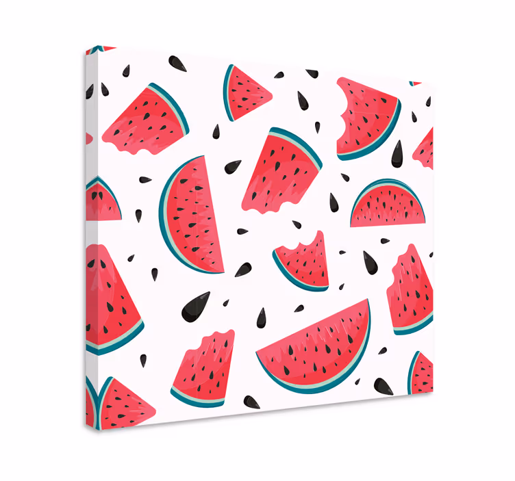 Dipinto con frutta e natura morta fetta di anguria fresca - TenStickers