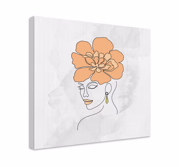 Arte dipinto ritratto floreale elegante - TenStickers