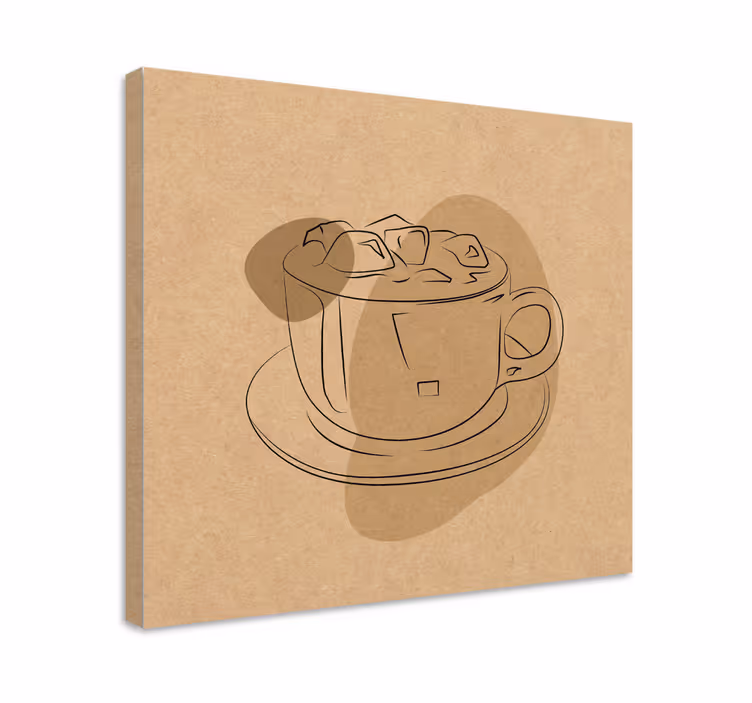 Dipinto con fiori e piante illustrazione tazza di caffè - TenStickers
