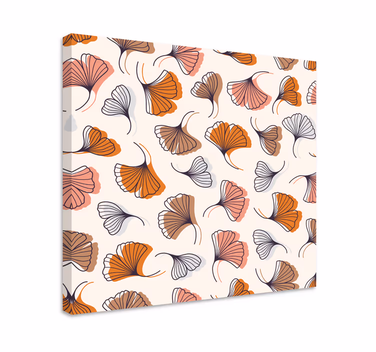 Dipinto con fiori e piante motivo floreale ginkgo - TenStickers
