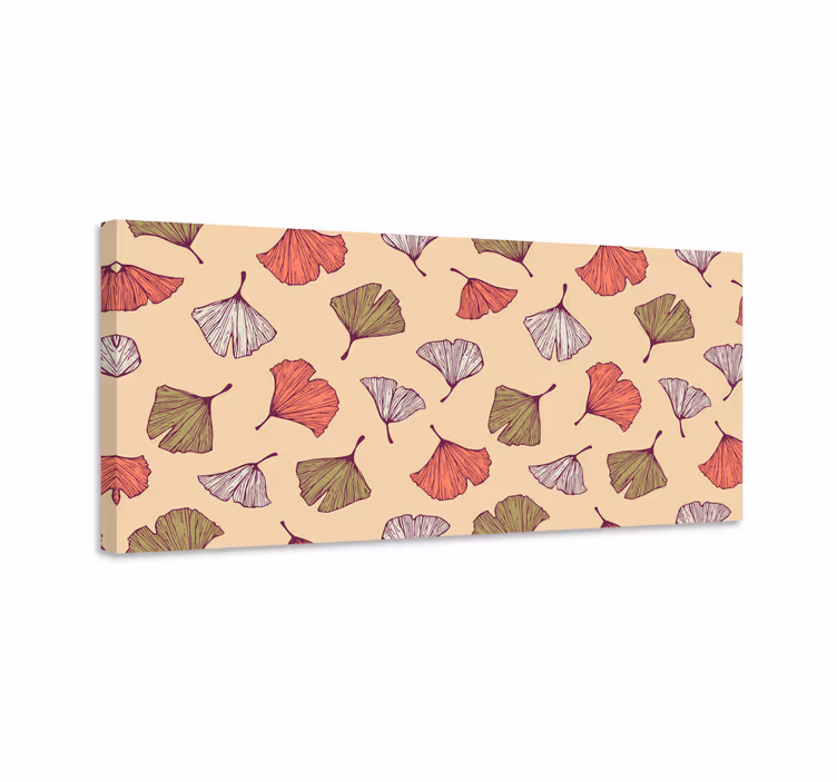Dipinto con fiori motivo foglia di ginkgo - TenStickers