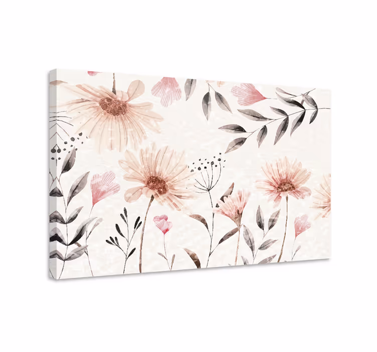 Dipinto con fiori e piante composizione elegante di fiori - TenStickers
