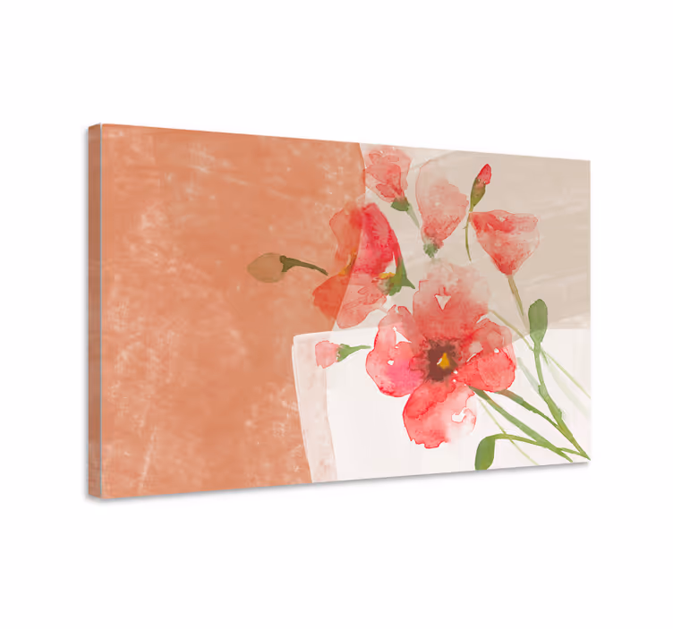 Dipinto con fiori e piante composizione di fiori morbidi - TenStickers