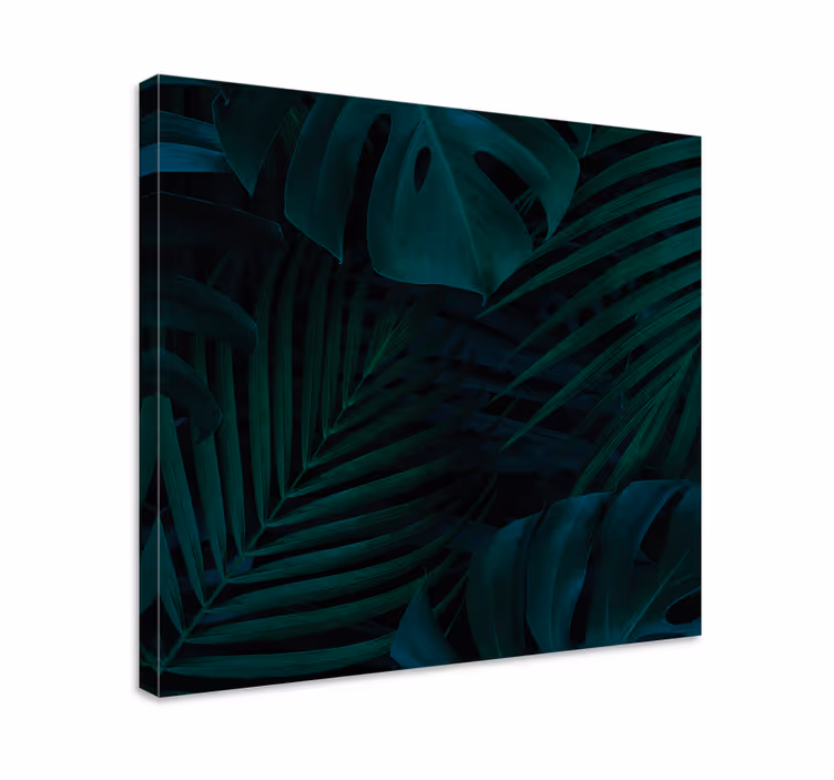 Dipinto con fiori e piante foglie tropicali lussureggianti - TenStickers