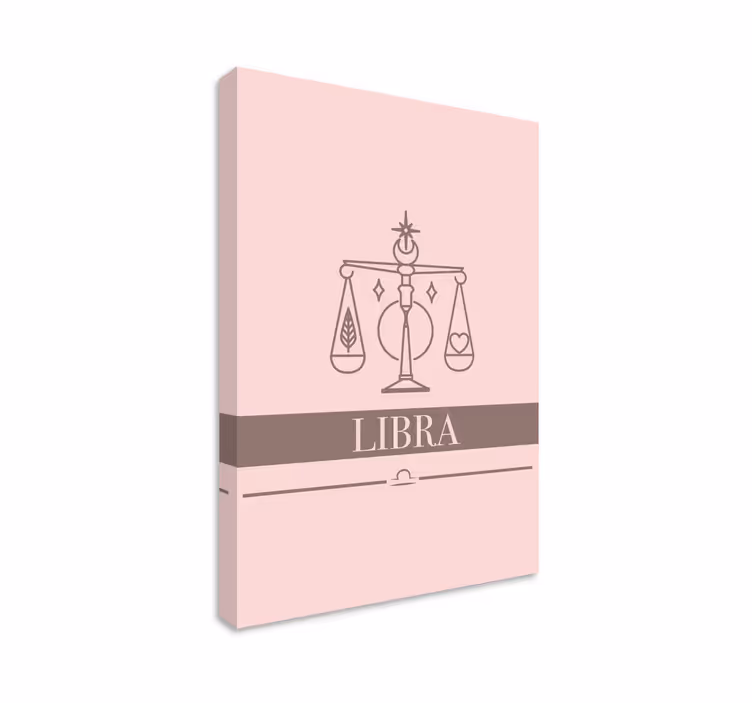 Quadro salone Carta rosa bilancia segno zodiacale design - TenStickers