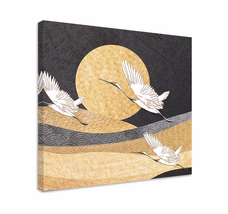 Dipinto buddha gru in volo - TenStickers