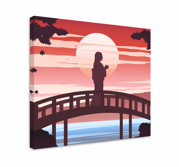 Dipinto astratto silhouette sul ponte - TenStickers