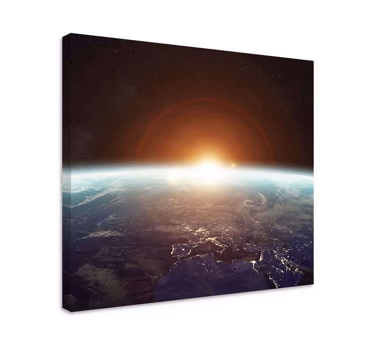 Dipinto mappamondo terra vista dall'orbita - TenStickers