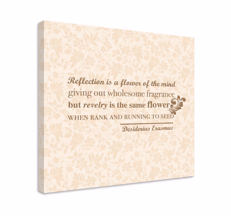 Dipinto con frase riflessione floreale - TenStickers