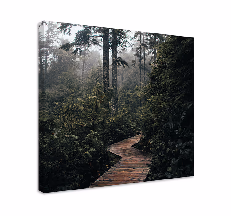 Dipinto di paesaggio sentiero boscoso tranquillo - TenStickers